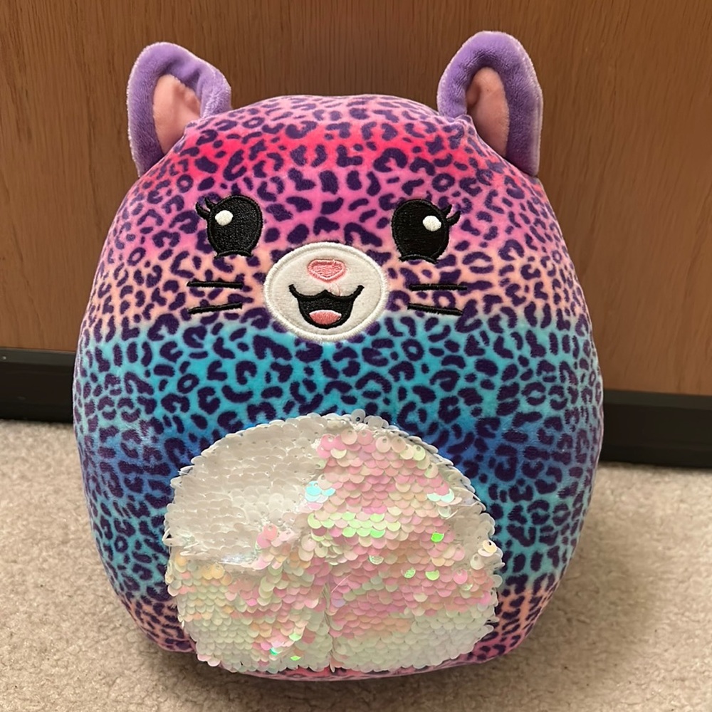 Squishmallow Leopard Cheetah Mystery Squad Purple Plush 8”
